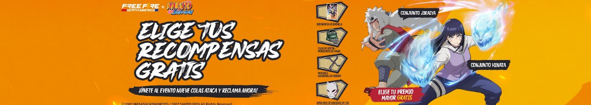 Free Fire x Naruto rewards banner